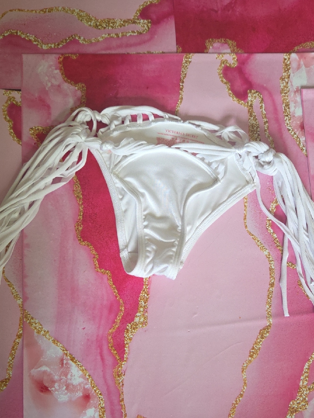 Victoria's Secret White Braided Tie-Side Bikini Bottom